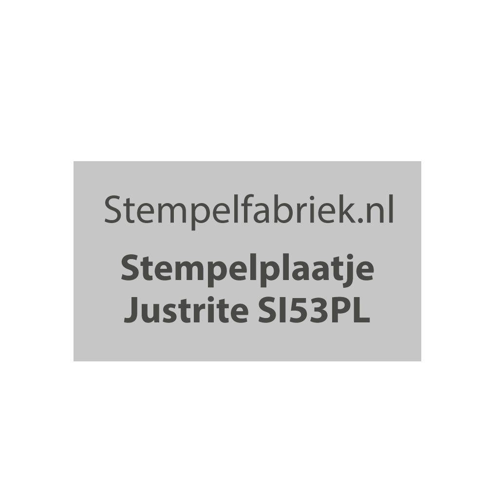 Stempelplaat Justrite SI53PL