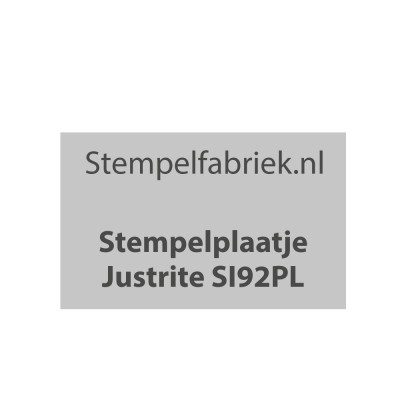 Stempelplaat Justrite SI92PL