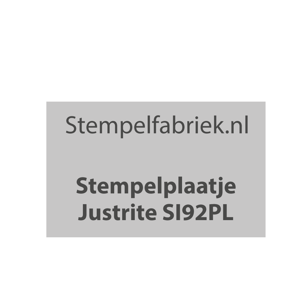 Stempelplaat Justrite SI92PL