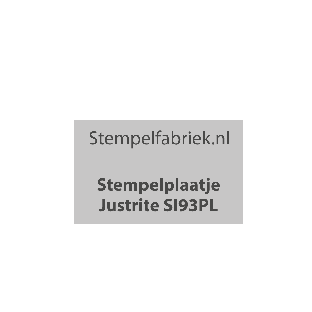Stempelplaat Justrite SI93PL